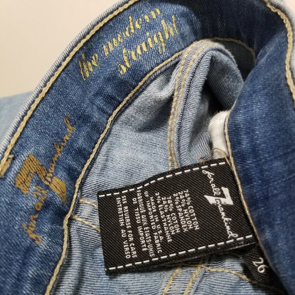 7FAM jeans 26 The Modern Straight whiskered stretch denim AU0377996S 055165 - Picture 15 of 16